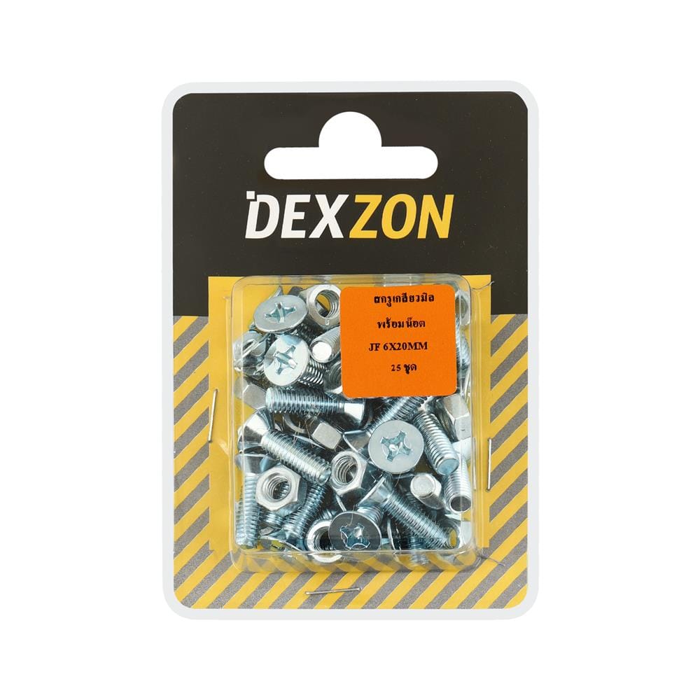 สกรูเกลียวมิลน็อต JF DEXZON 6X20 มม. 25 ตัว