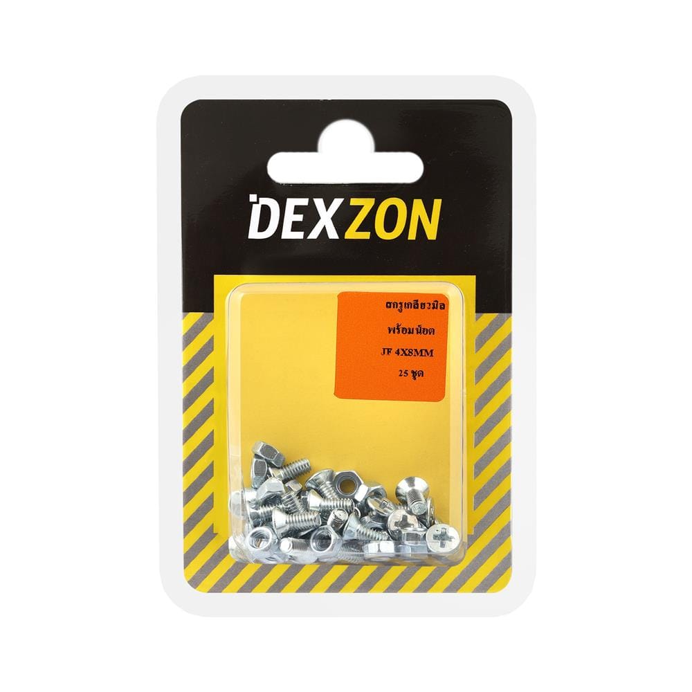 สกรูเกลียวมิลน็อต JF DEXZON 4X8 มม. 25 ตัว