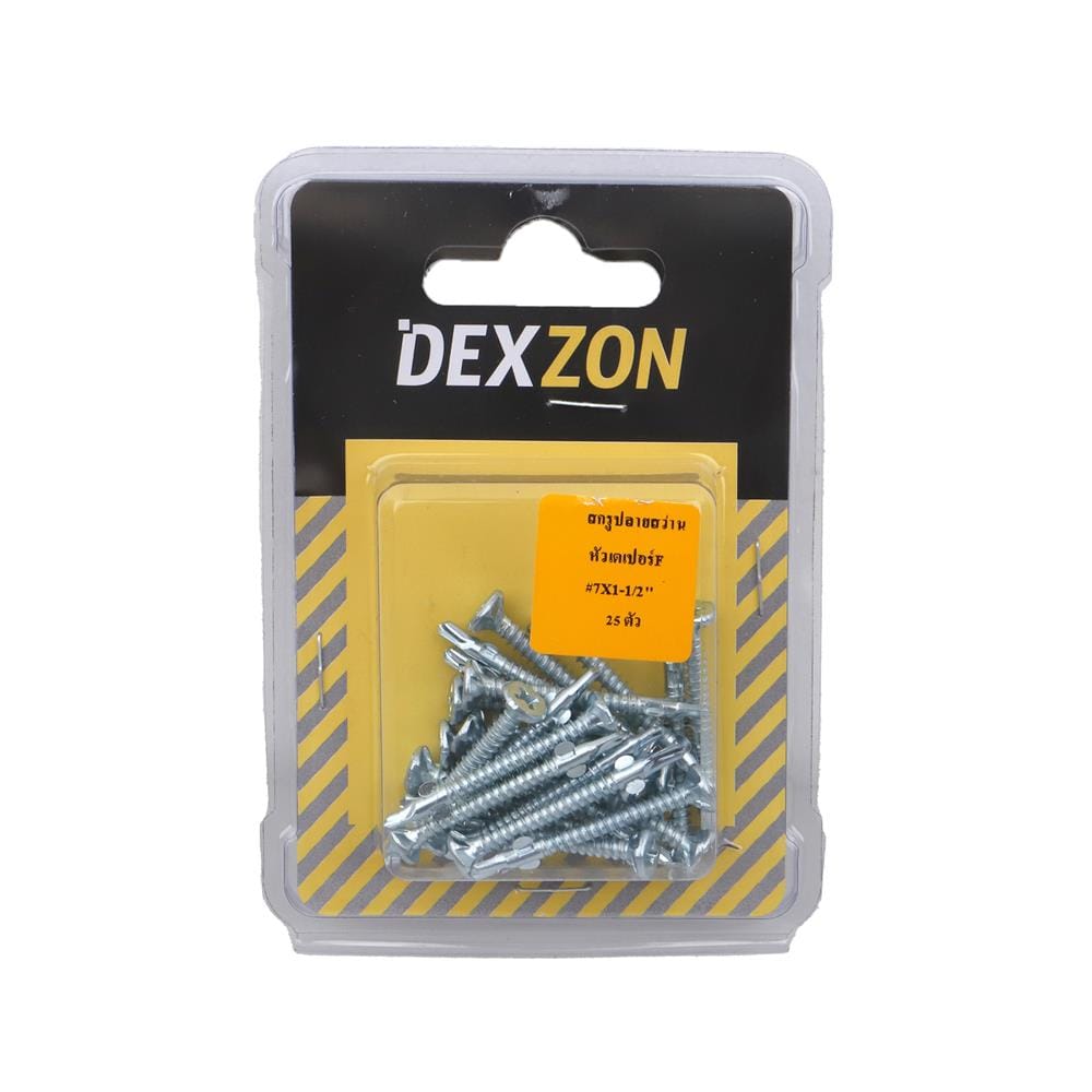 สกรูยึดไม้ฝามีปีก DEXZON 7X1-1/2 นิ้ว 25 ชิ้น