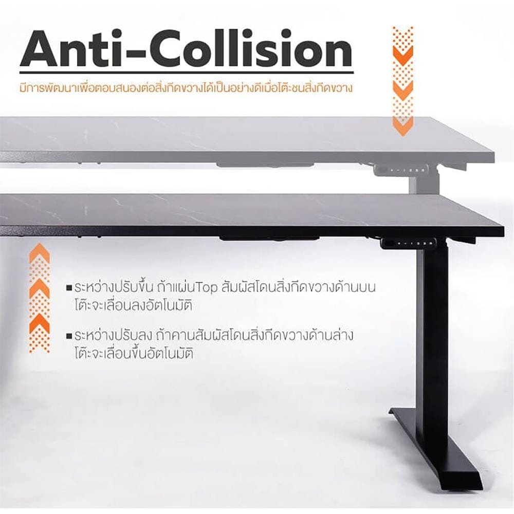 โต๊ะทำงานปรับระดับ ERGOTREND SIT 2 STAND GEN3 L-SHAPE 180 ซม. สี CONCRETE/ดำ