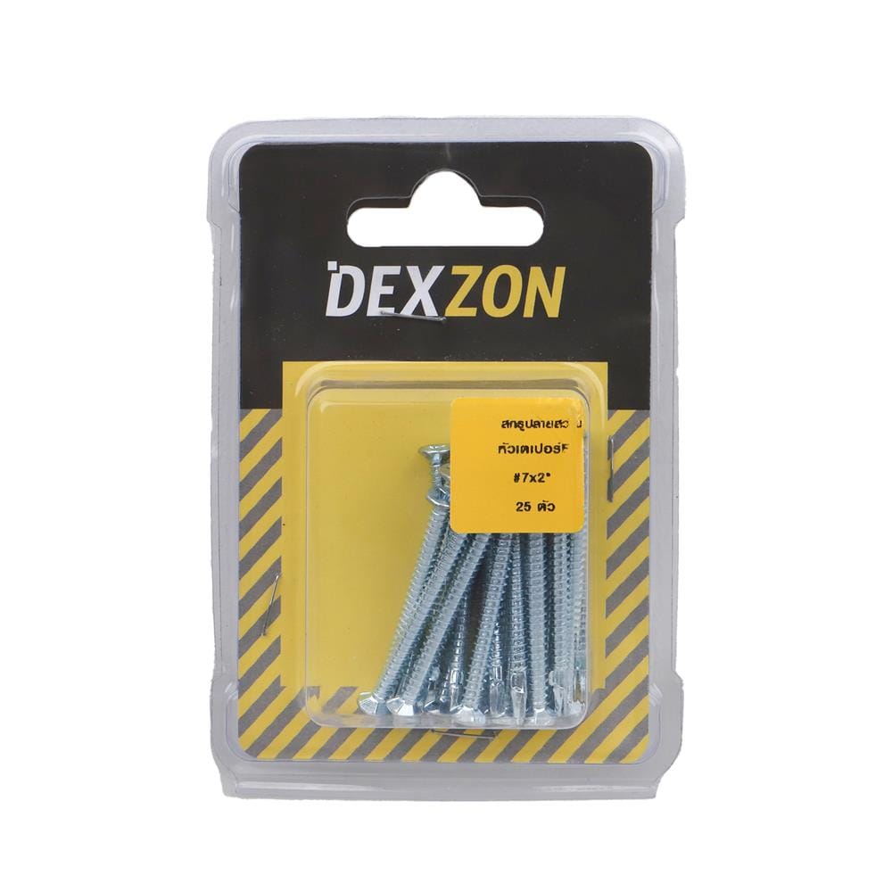 สกรูยึดไม้ฝามีปีก DEXZON 7X2 นิ้ว 25 ชิ้น