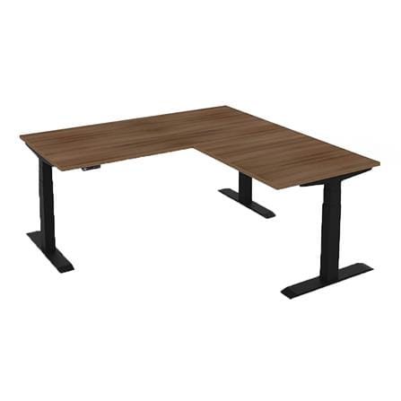 โต๊ะทำงานปรับระดับ ERGOTREND SIT 2 STAND GEN3 L-SHAPE 180 ซม. สี TWILIGHT ELM/ดำ
