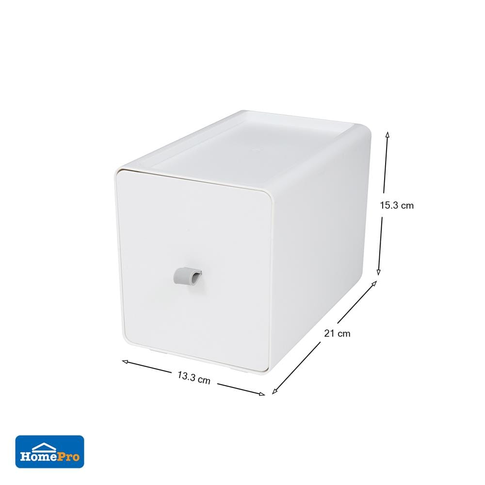 กล่องลิ้นชักเล็ก STACKO CUBE L 13.3x21x15.3 ซม. สีขาว