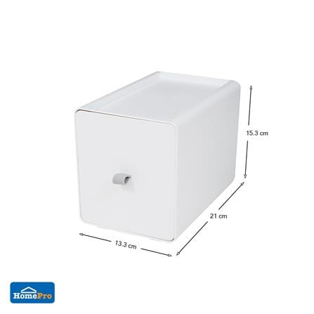 กล่องลิ้นชักเล็ก STACKO CUBE L 13.3x21x15.3 ซม. สีขาว_6