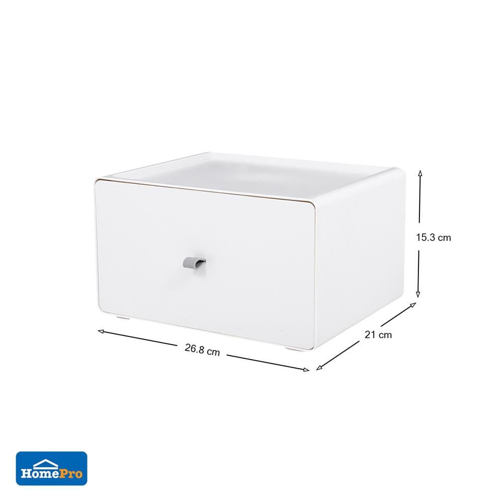 กล่องลิ้นชักเล็ก STACKO CUBE XL 26.8x21x15.3 ซม. สีขาว