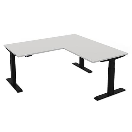 โต๊ะทำงานปรับระดับ ERGOTREND SIT 2 STAND GEN3 L-SHAPE 180 ซม. สีขาว/ดำ