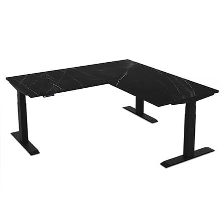 โต๊ะทำงานปรับระดับ ERGOTREND SIT 2 STAND GEN3 L-SHAPE 180 ซม. สี MIDNIGHT MABLE/ดำ