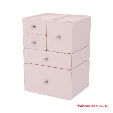 กล่องลิ้นชักเล็ก STACKO CUBE M 26.8x21x8 ซม. สีชมพู_5