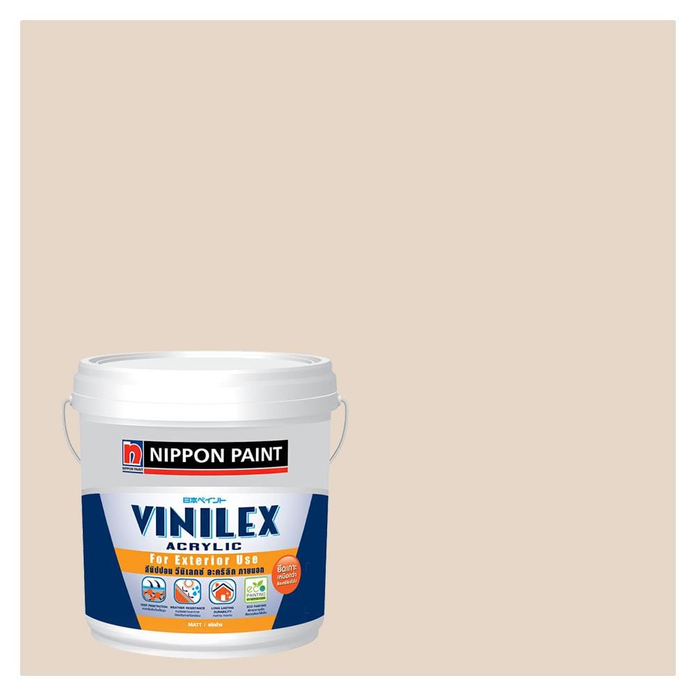 สีน้ำทาภายนอก NIPPON PAINT VINILEX ACRYLIC NPN1859P สี WISPY BITS ด้าน 2.5 แกลลอน