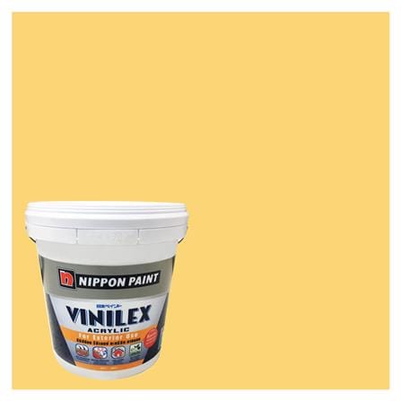 สีน้ำทาภายนอก NIPPON PAINT VINILEX ACRYLIC #NPOW1143T สี SWEET YELLOW ด้าน 2.5 แกลลอน_0