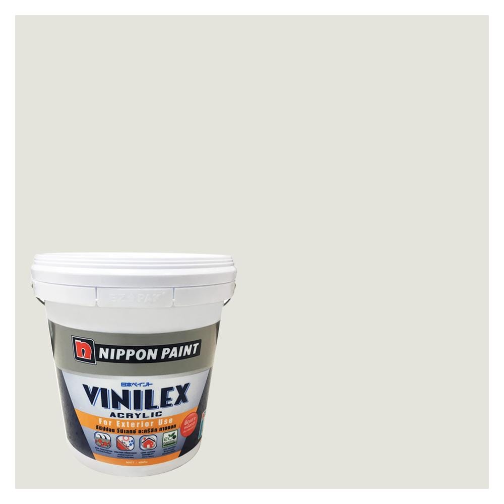 สีน้ำทาภายนอก NIPPON PAINT VINILEX ACRYLIC #T523 สี MILKY GREY  ด้าน 2.5 แกลลอน