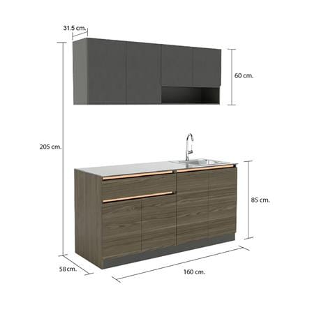 ครัวสำเร็จรูป PANTRY CABIN KARL 1.60 ม. สีวอลนัท_4