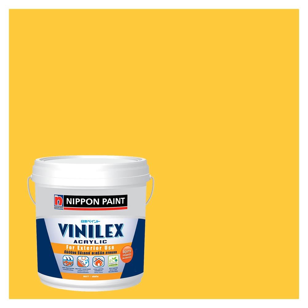 สีน้ำทาภายนอก ชนิดกึ่งเงา NIPPON PAINT VINILEX ACRYLIC BASE C NPYO1142D สี BUTTERCUP BOUQUET 9 ลิตร