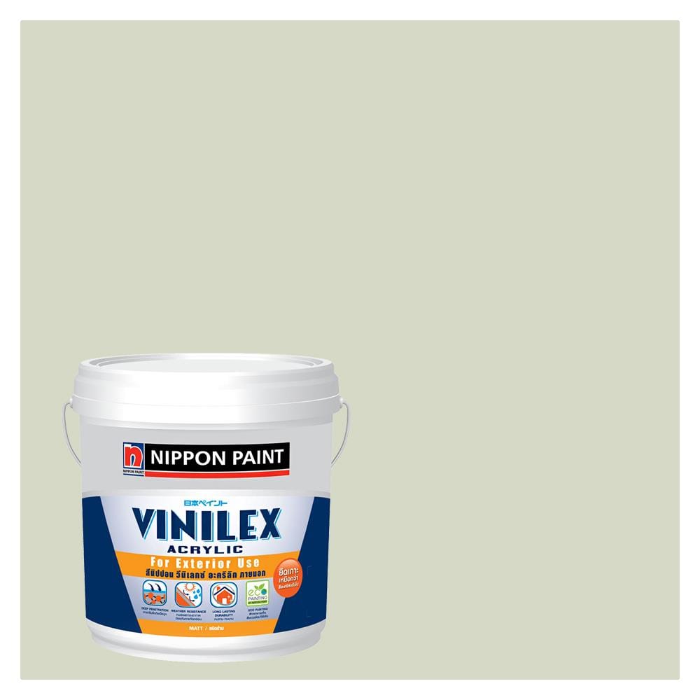 สีน้ำทาภายนอก ชนิดด้าน NIPPON PAINT VINILEX ACRYLIC NPBGG1754P สี WAVELIKE 2.5 แกลลอน