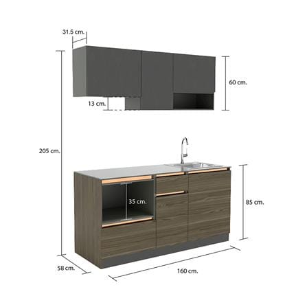 ครัวสำเร็จรูป COOKING CABIN KARL 1.60 ม. สีวอลนัท_3