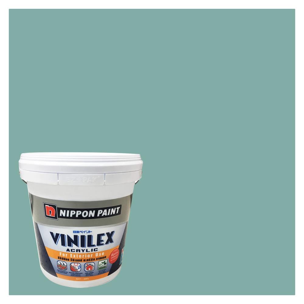 สีน้ำทาภายนอก NIPPON PAINT VINILEX ACRYLIC #NPBGG1805T สี RIVER PORT ด้าน 2.5 แกลลอน
