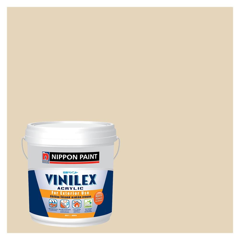 สีน้ำทาภายนอก NIPPON PAINT VINILEX ACRYLIC NPN1838P สี DRIFTING BY ด้าน 2.5 แกลลอน
