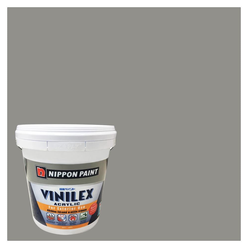 สีน้ำทาภายนอก NIPPON PAINT VINILEX ACRYLIC #NPN2043T สี DORMANT GRAY ด้าน 2.5 แกลลอน