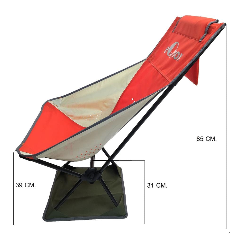 เก้าอี้สนาม EQNOX MOON CHAIR XL สีส้ม/เทา