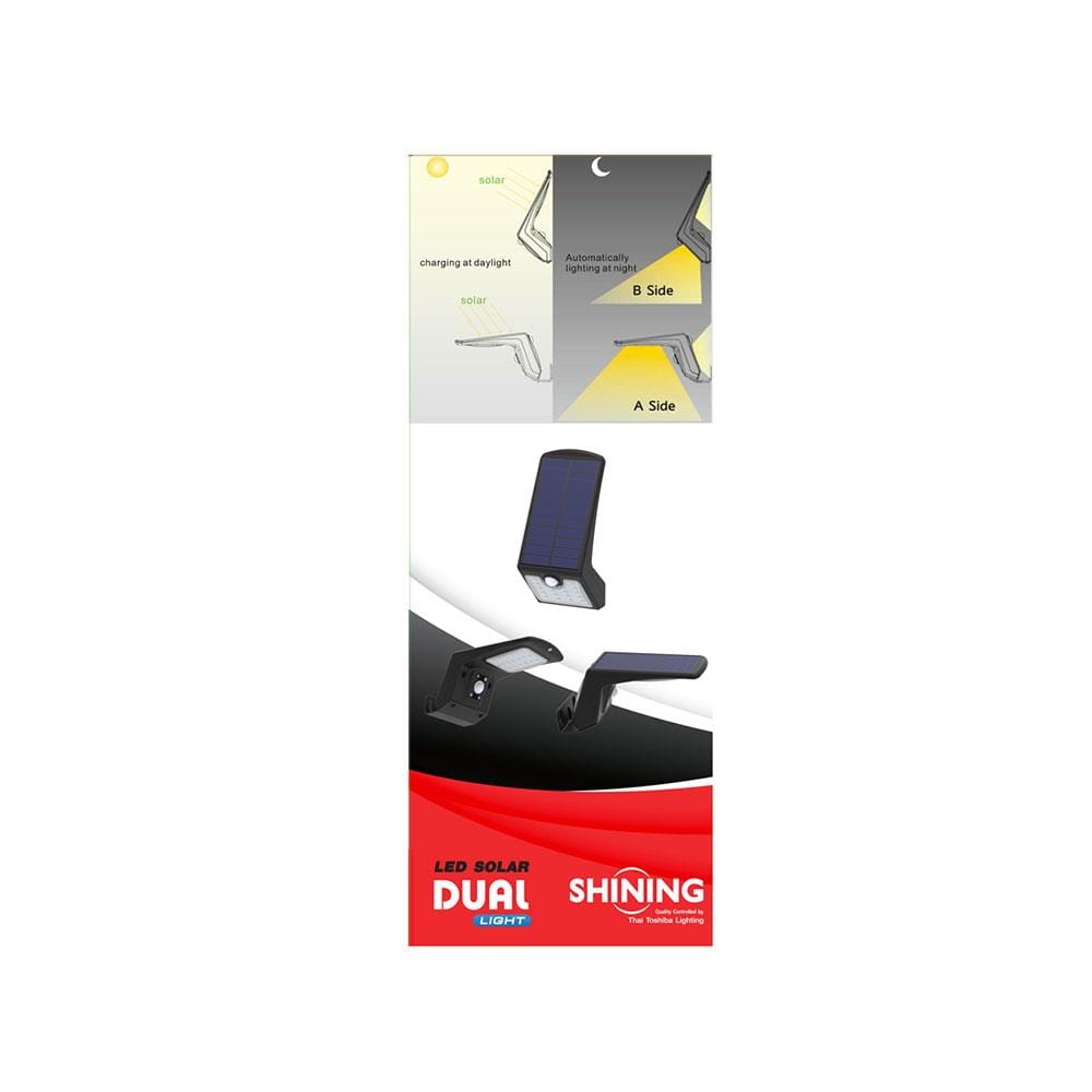 ไฟผนังภายนอก SOLAR SHINING S-WLL04B-SL 4 วัตต์ DAYLIGHT/WARMWHITE สีดำ