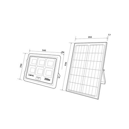 ไฟสปอตไลท์ SOLAR LAMPTAN FLOOD 200 วัตต์ WARMWHITE สีดำ_5