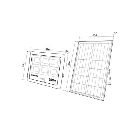 ไฟสปอตไลท์ SOLAR LAMPTAN FLOOD 300 วัตต์ DAYLIGHT สีดำ_5