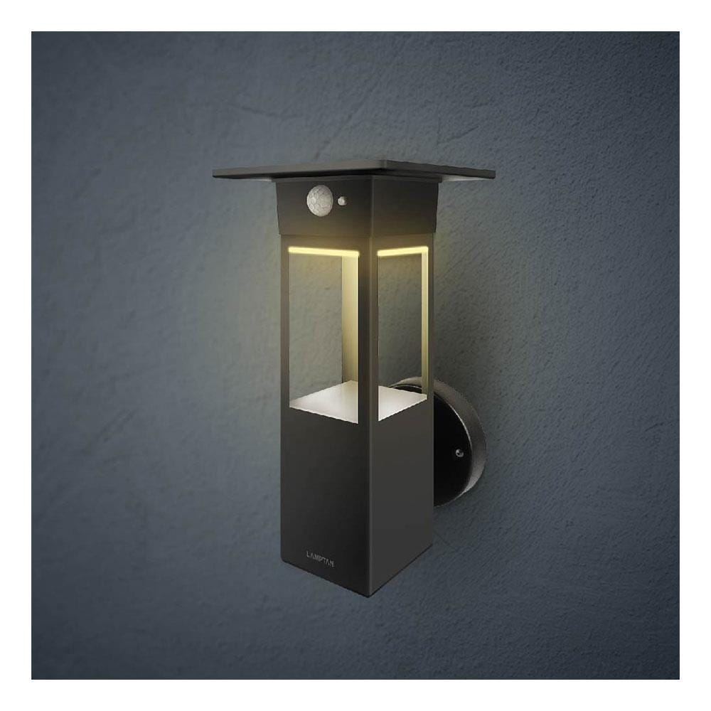 ไฟผนังภายนอก SOLAR LAMPTAN SIMPLY SHADE 8 วัตต์ WARMWHITE สีดำ