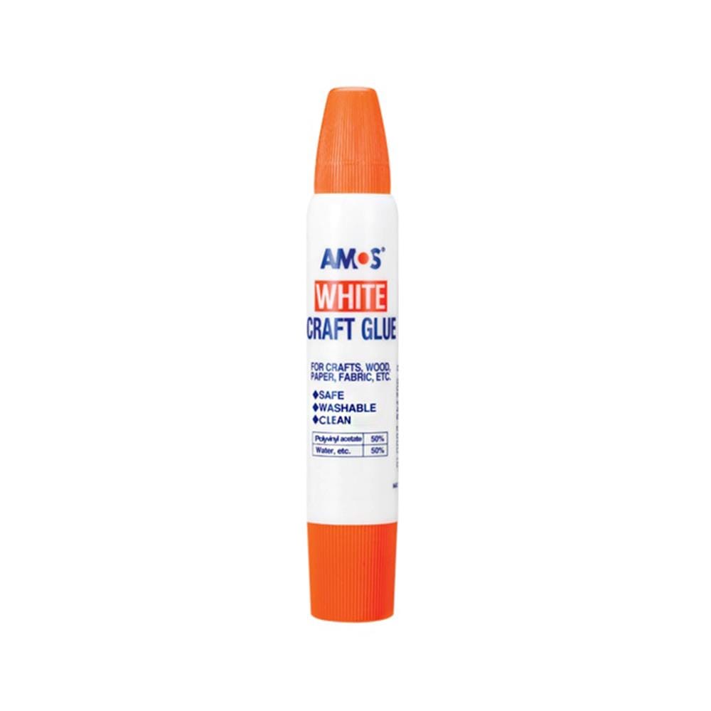 กาวลาเท็กซ์แท่ง 2 หัว AMOS 34 มล. สีขาว