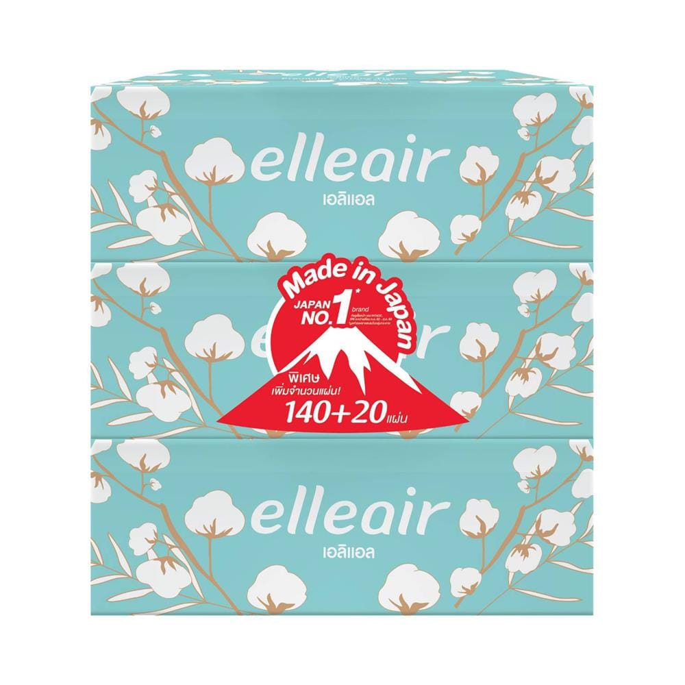 กระดาษเช็ดหน้า ELLEAIR COTTONY แพ็ก 3 ชิ้น