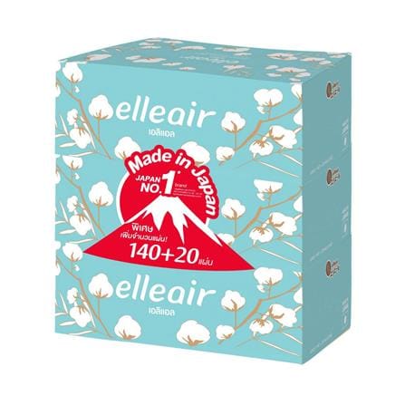 กระดาษเช็ดหน้า ELLEAIR COTTONY แพ็ก 3 ชิ้น_0