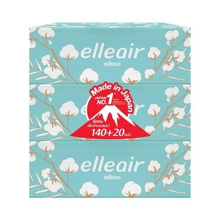 กระดาษเช็ดหน้า ELLEAIR COTTONY แพ็ก 3 ชิ้น_1