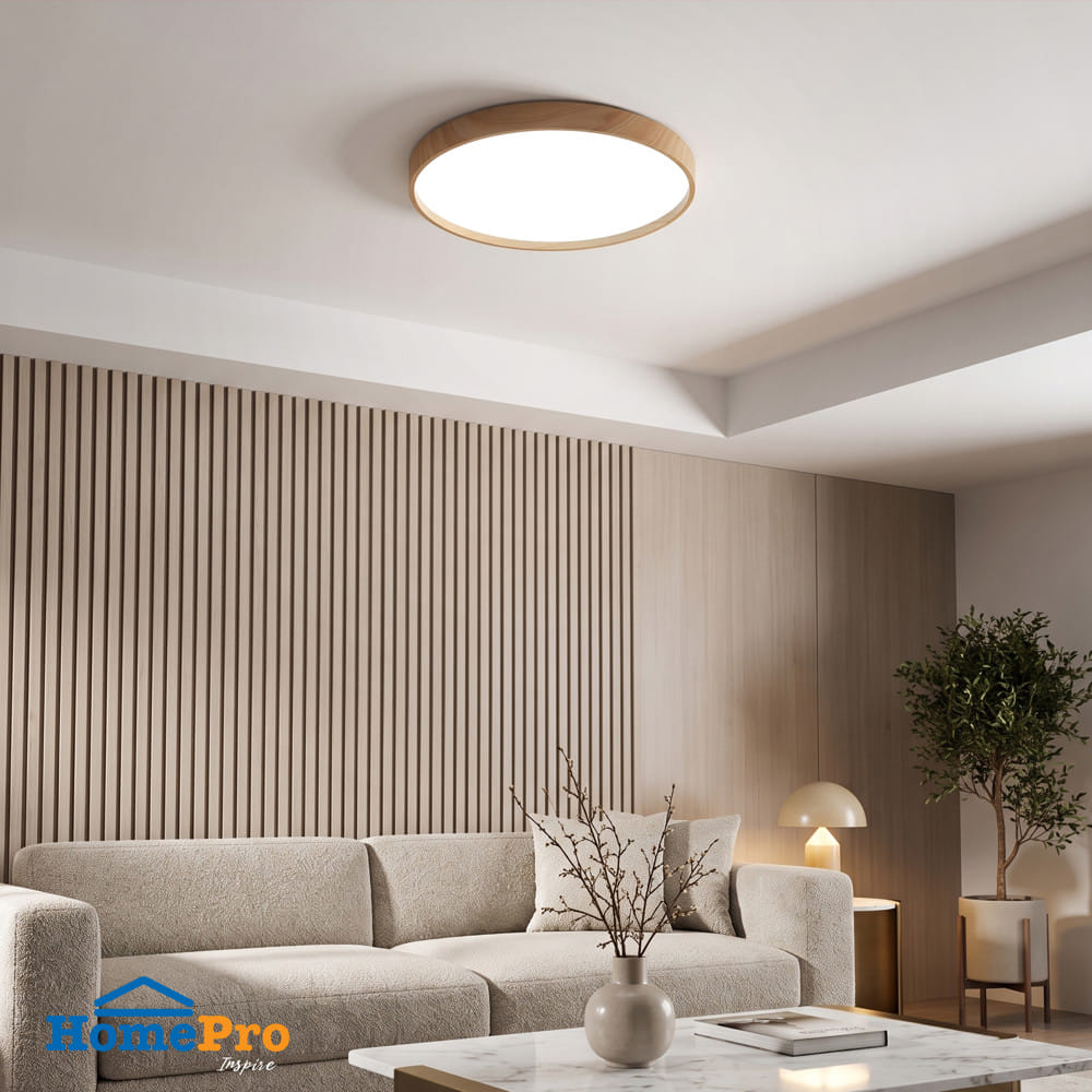 ไฟเพดาน LED CARINI ZY828-ML 15 นิ้ว 36 วัตต์ DAYLIGHT สีขาว/น้ำตาล