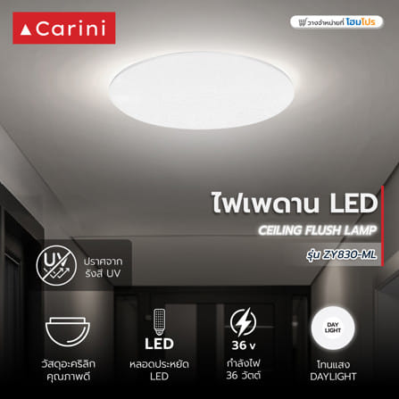 ไฟเพดาน LED CARINI ZY830-ML 15 นิ้ว 36 วัตต์ DAYLIGHT สีขาว_5