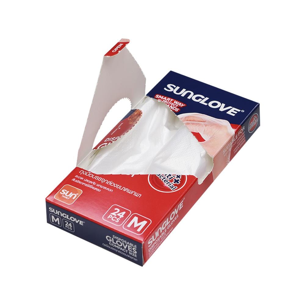 ถุงมือครัว HDPE ANTI BAC M SUN GLOVE 24ชิ้น