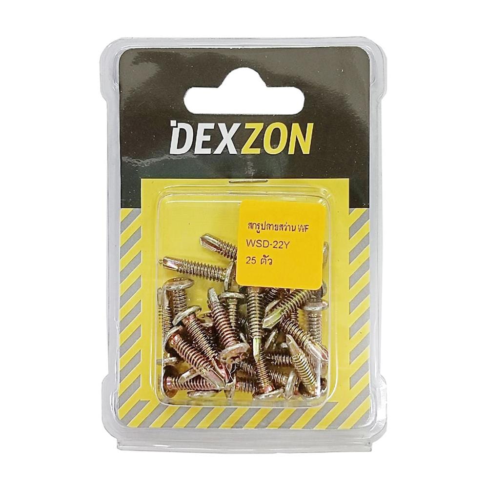 สกรูปลายสว่านหัวเวเฟอร์ DEXZON 10-24x22 มม. 25 ชิ้น
