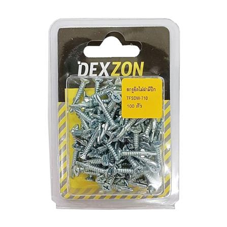 สกรูยิงไม้ฝาปลายสว่านมีปีก TF DEXZON 7x1 นิ้ว (แพ็ก 100 ชิ้น)_1