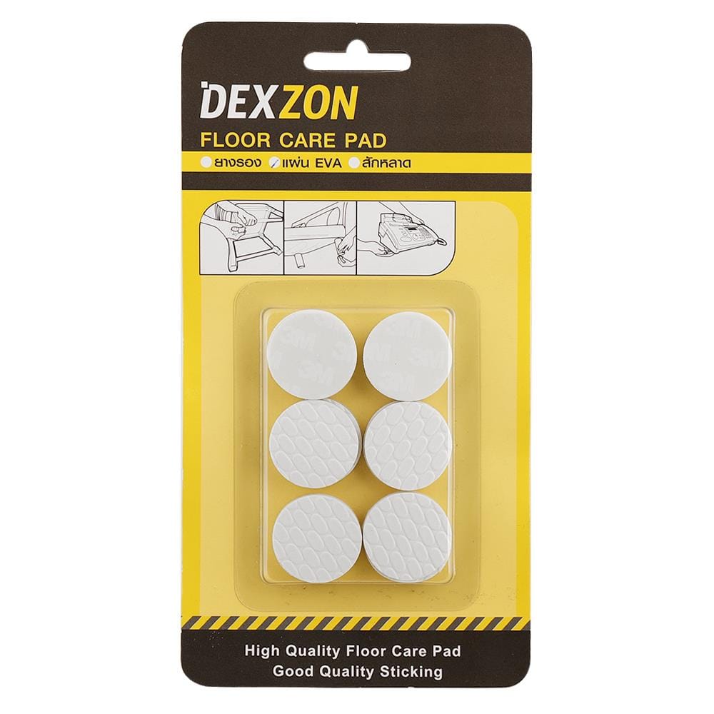 แผ่น EVA กลม DEXZON 25X3 มม. สีขาว 12 ชิ้น