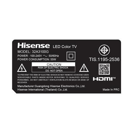 ทีวีแอลอีดี 32 นิ้ว HISENSE (HD, LED, DIGITAL TV) 32A3100G_4