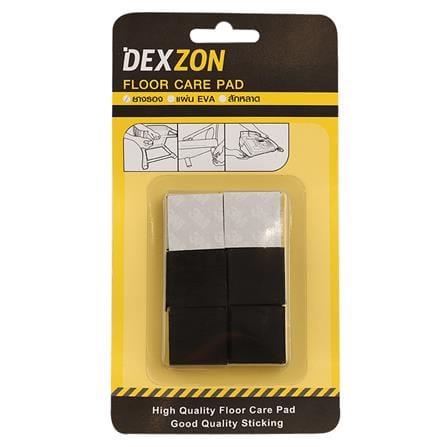 ยางรองเหลี่ยม DEXZON 25X3 มม. สีดำ 12 ชิ้น_1