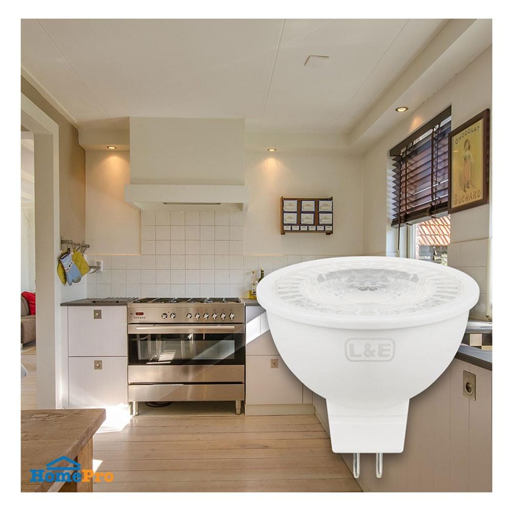 หลอด LED L&E MR16 6 วัตต์ WARMWHITE 60 BEAM ANGLE GU5.3