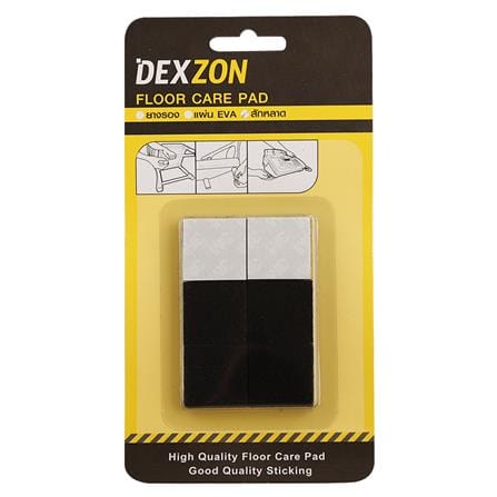 สักหลาดเหลี่ยม DEXZON 25X3 มม. สีดำ 12 ชิ้น_1