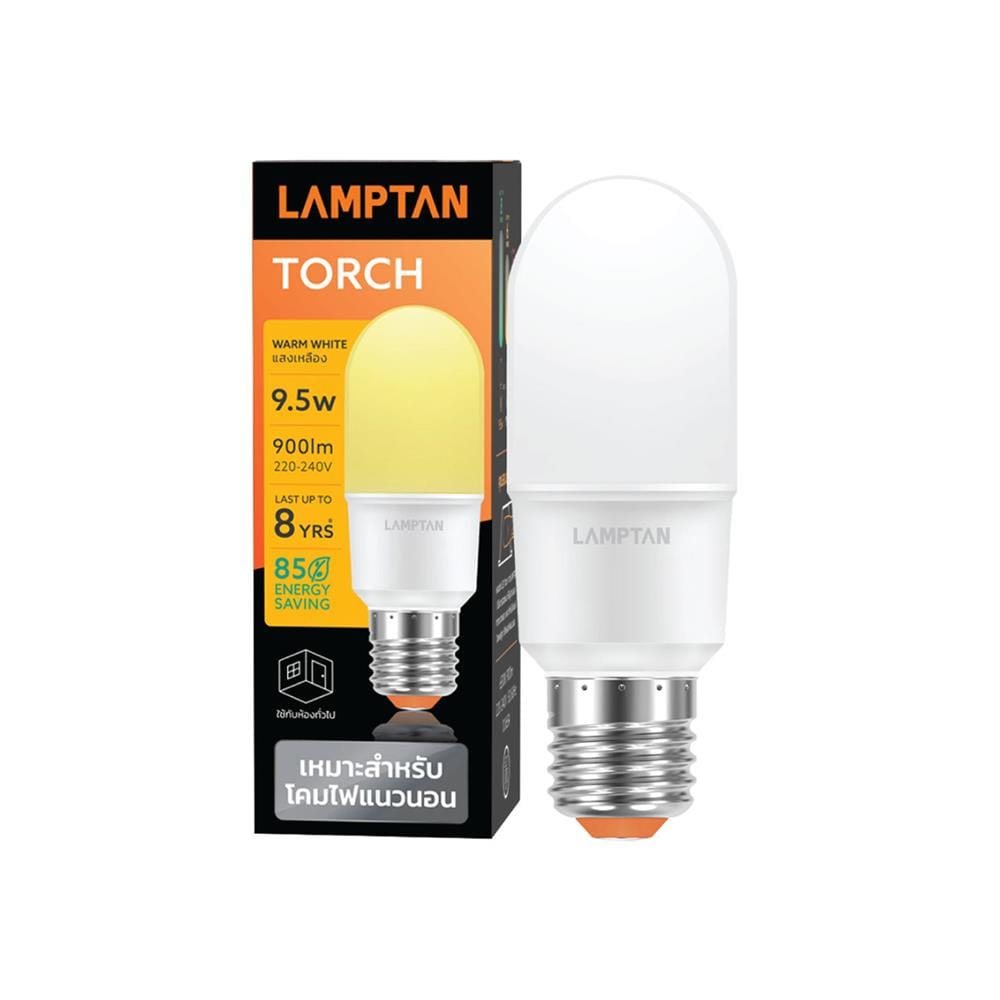 หลอด LED LAMPTAN TORCH 9.5 วัตต์ WARMWHITE E27