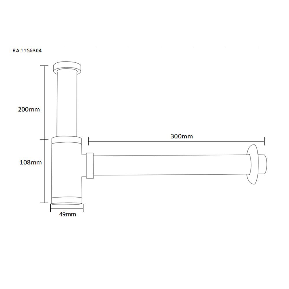 ท่อน้ำทิ้งอ่างล้างหน้ากระปุก RASLAND RA 1156304 30 ซม.