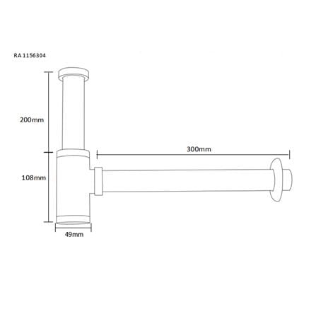ท่อน้ำทิ้งอ่างล้างหน้ากระปุก RASLAND RA 1156304 30 ซม._1