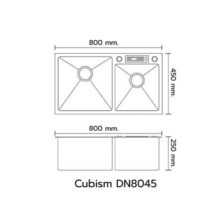 ซิงค์ฝัง 2หลุม LTP DN8045 สเตนเลส_3