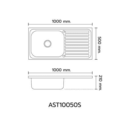 ซิงค์ฝัง 1หลุม 1ที่พัก LTP AST10050(S) สเตนเลส_3