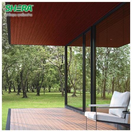 ไม้ระแนง SHERA ลายสัก 7.5X300X0.8 ซม. สีไม้มะค่าแดง_3