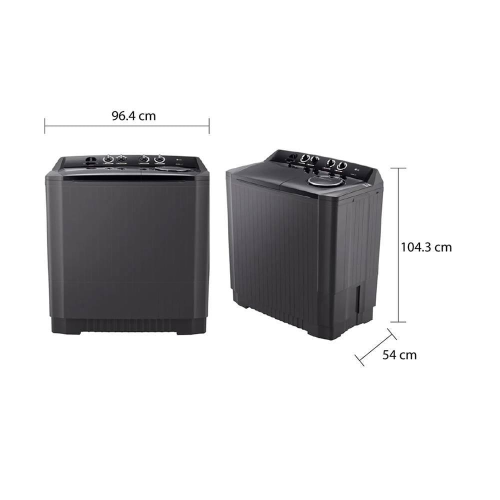 เครื่องซักผ้า 2 ถัง LG TT18NAPG 18 กก. สีดำ