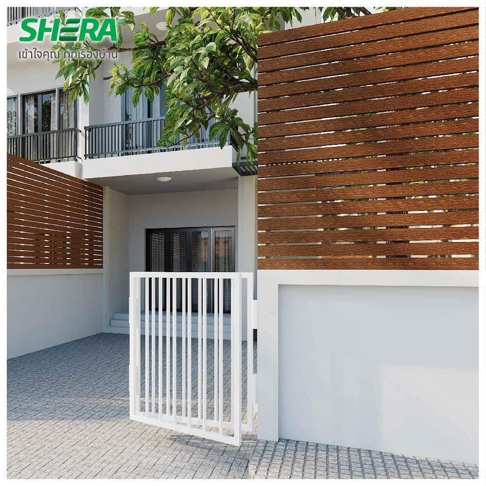 ไม้ระแนง SHERA ลายเสี้ยน 0.8X7.5X300 ซม. สีไม้สักทองดำ