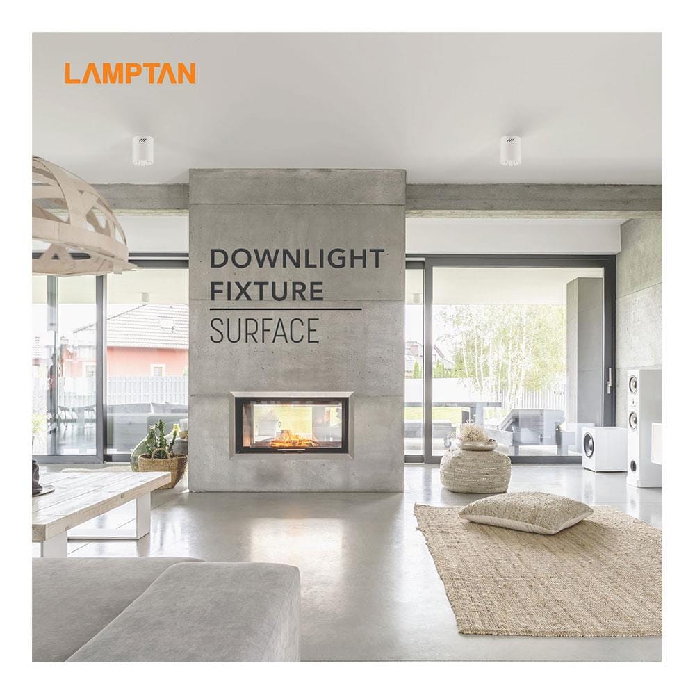 ดาวน์ไลท์ LAMPTAN SURFACE สีดำ 4 นิ้ว กลม